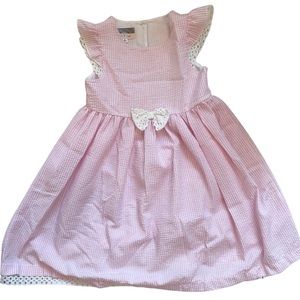 Pink Dress with Lace Trim and Bow | Perfect for Easter, Spring, Summer | 6T